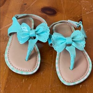 Girls mint green sandals nearly new